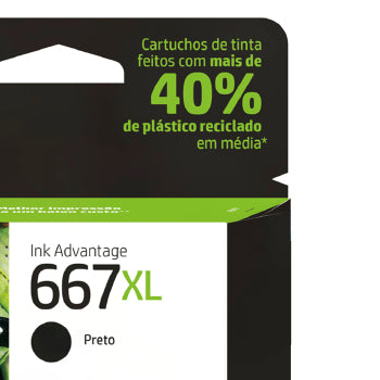 Cartucho De Tinta Hp 667xl Preto - 3ym81ab