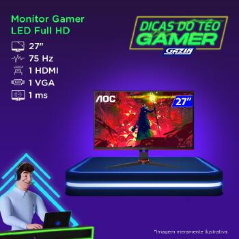 Monitor Gamer Aoc Sniper 27p 75hz Ips 1ms Adp-sync - 27g2he5