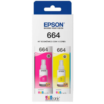 Kit Refil Epson T664 Preto/ciano/margenta/amarelo - T664520-br