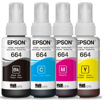 Kit Refil Epson T664 Preto/ciano/margenta/amarelo - T664520-br