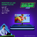 Monitor Lg Gamer 24p 24ml600m Led Ips Fullhd 1ms - 24ml600m-b.awzm
