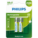 Pilha Recarregavel Philips Aa 2.500mah C/2 Unidade - R6b2rtu25/59