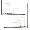 Notebook Acer 15.6p I3-1115g4 4gb 256gbssd W11 - A315-58-38sd