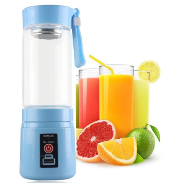 Mini Liquidificador Portátil Shake Juice Cup + Cabo USB - Azul