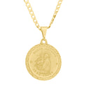 Corrente Grumet Fecho Gaveta 2,5mm - 6g - 70 Cm + Pingente Medalha Santo Antônio Borda Diamantada - 2,3 X 2,3 Cm