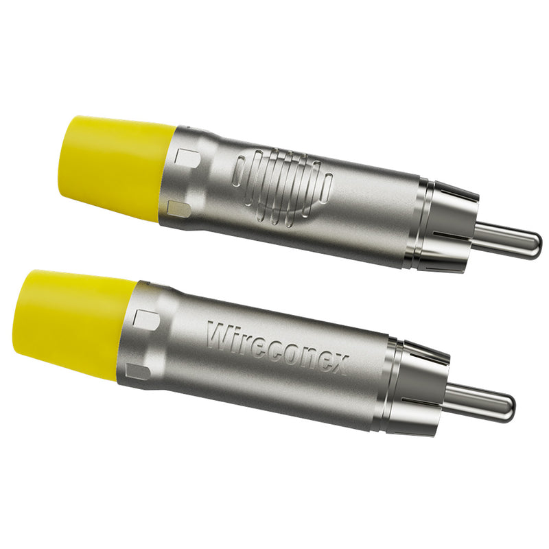 Plug Rca Macho Nickel Plt Wc 1212 Ml Yl Ni Amarelo Wireconex 10 Unidades