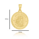 Corrente Cadeado Fecho Gaveta - 2mm - 6g - 70 Cm + Pingente Medalha Santo Antônio Borda Diamantada - 2,3 X 2,3 Cm
