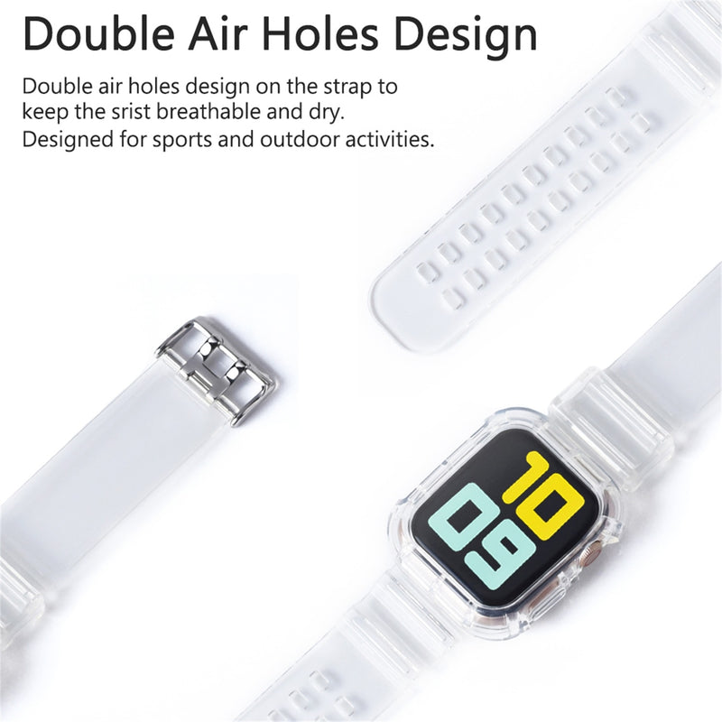 Pulseira transparente esportiva + estojo para Apple Watch