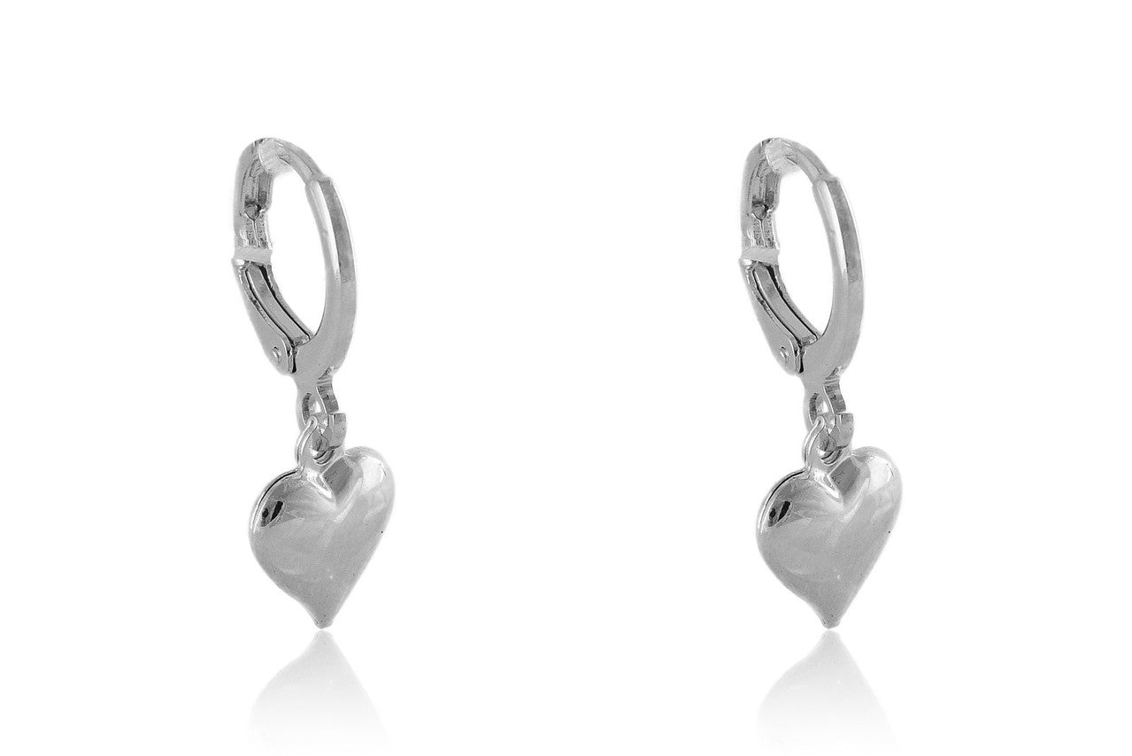 Argolinha Pequena Com Coração Folheado Em Ródio Branco