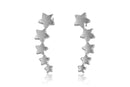 Brinco Ear Cuff De Estrelas Folheado Em Ródio Branco