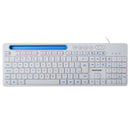 Teclado Multimidia Office Usb Branco Com Apoio Para Smartphone Tc263