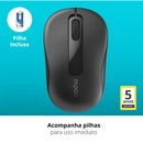 Mouse Sem Fio 1000dpi Ra007 Preto