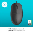 Mouse Com Fio 1600dpi Ra017 Preto