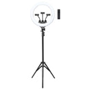 Kit Ring Light Led 46cm 18 Polegadas Com Tripe 2,1 Metros E Suporte Para 3 Celulares Ate 8"" - Rl46