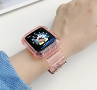 Pulseira transparente esportiva + estojo para Apple Watch