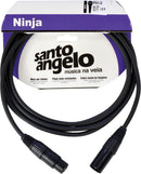 Cabo Para Microfone 0,20 Mm Conector Xlr Macho/ Xlr Femea Ninja 10ft 3,05 Metros Preto