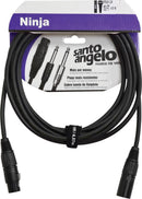 Cabo Para Microfone Ninja Lw 0,20 Mm Conector Xlr Macho/ Xlr Femea 15ft 4,57 Metros Preto