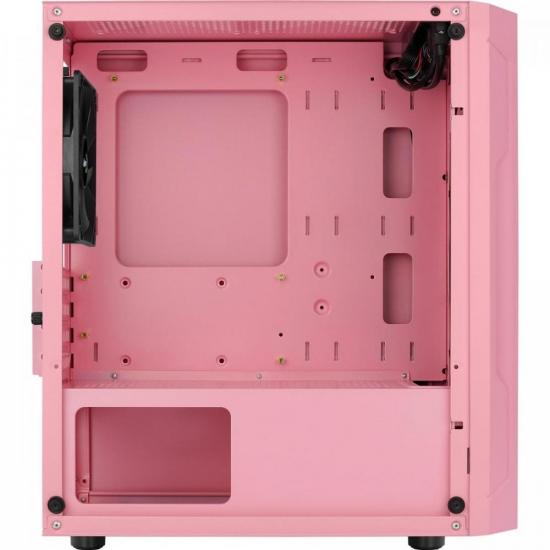 Gabinete Gamer Aerocool Trinity Mini Rosa Lateral Vidro