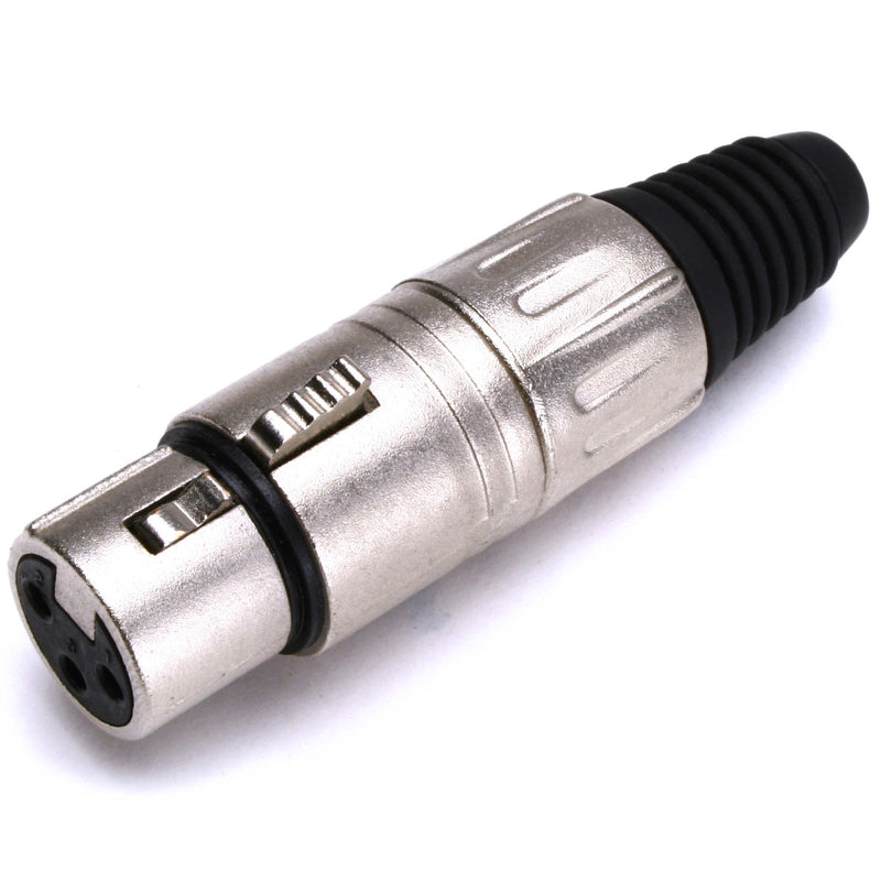 Plug Xlr Sas 3 Pinos Linha Fêmea Niquelado L3fnn01