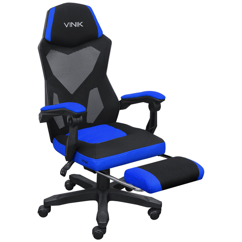 CADEIRA GAMER ROCKET PRETA COM AZUL - CGR10PAZ