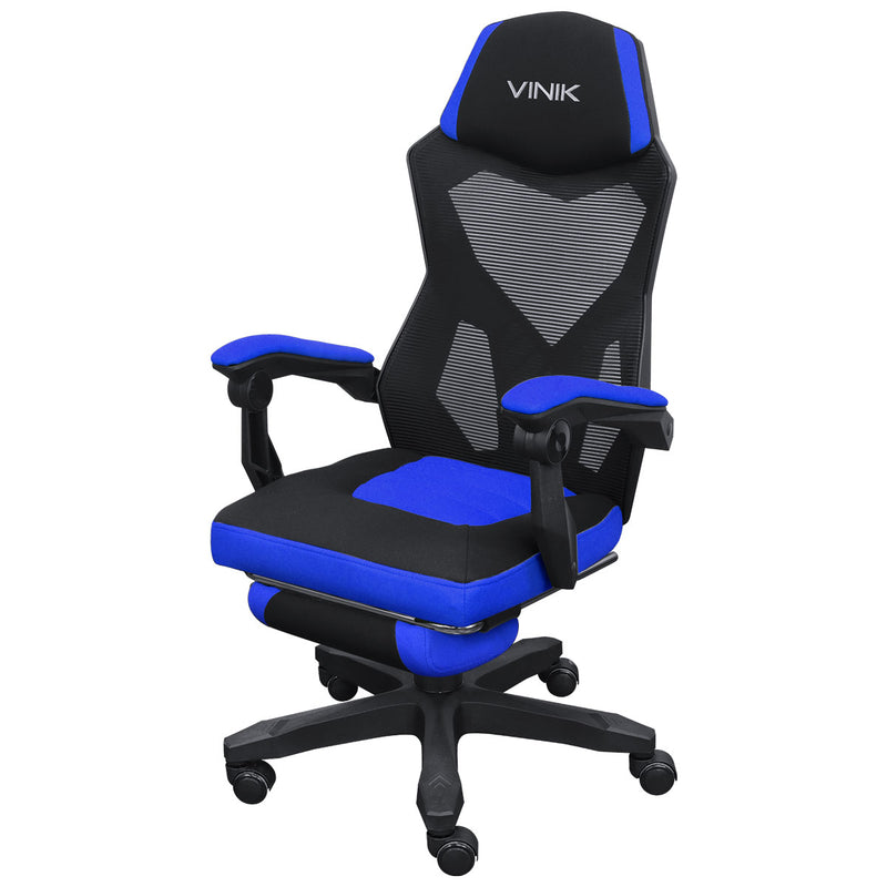 CADEIRA GAMER ROCKET PRETA COM AZUL - CGR10PAZ