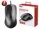 Mouse óptico Trust Carve, Usb, 1200dpi, 3 Botões Ambidestro - 23733