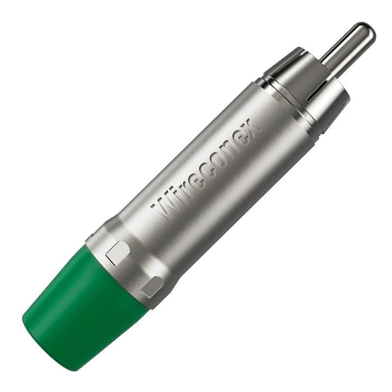 Plug Rca Macho Nickel Plt Wc 1212 Ml Gr Ni Verde Wireconex 10 Unidades