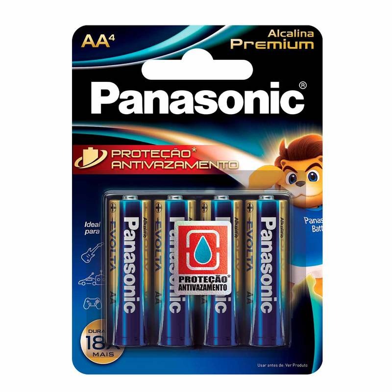 Pilha Alcalina Premium Panasonic Aa Pequena Cartela C/4 Lr6egr/4b96 - Pç / 4