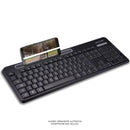 Kit Teclado E Mouse Sem Fio 2.4ghz Usb Preto Com Apoio Para Smartphone Tc280