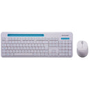 Kit Teclado E Mouse Sem Fio 2.4ghz Multimidia Usb Branco Com Apoio Para Sm Tc281