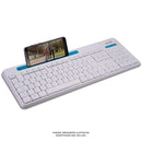 Kit Teclado E Mouse Sem Fio 2.4ghz Multimidia Usb Branco Com Apoio Para Sm Tc281