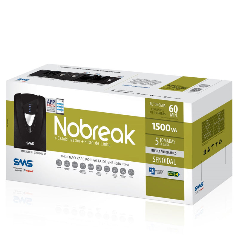 Nobreak Manager Iii Senoidal Usm 1500va Bivolt Entrada 115/220v E Saida 115v 24vdc Ng-27572