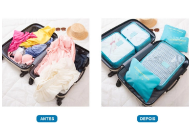 Organizador De Mala De Bagagem Viagem Kit 6 Necessaire Bolsa