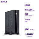 Mini Computador Home H100 Intel J1800 Asus J1800i-c/br Mem 4gb Ddr3 Ssd 120gb 1x Serial Fonte 60w Linux