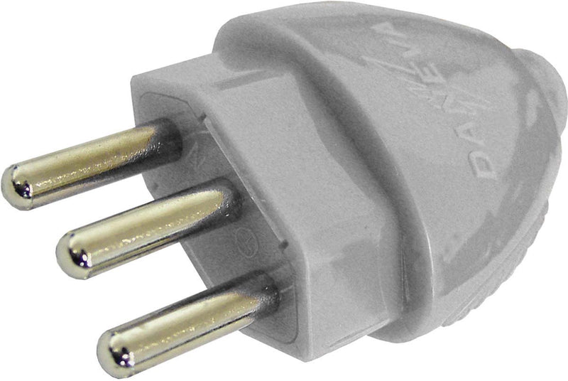 Plug Desmontavel 3 Pinos 2p+t 10a/250v Cinza Dn1595 - PC / 12