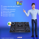 Fogao 5b Atlas Agile Up Glass Cooktop Mesa Vidro Tripla Chama - 300001010