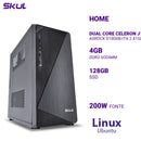Computador H100 Dual Core Celeron J1800 2.41ghz Asrock Memória 4gb Ddr3 Ssd 128gb 1serial + 1paral Fonte 200w Linux