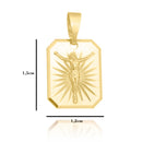 Corrente Elo Alongado Fecho Gaveta 2mm - 5g - 70 Cm + Pingente Placa Diamantada Cristo - 1,5 X 1,2 Cm