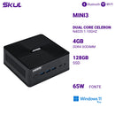 Computador Mini3 Dual Core Celeron N4020 1.10ghz Mem 4gb Ddr4 Ssd 128gb Wi-fi+bt Fonte 65w Externa Windows 11 Pro