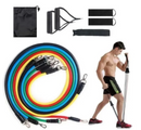 Kit Extensor Elástico 11 Peças Exercício Fitness Pilates