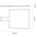 Tabua Retangular Em Madeira Kitchen Com Cabo 40 X 27 Cm
