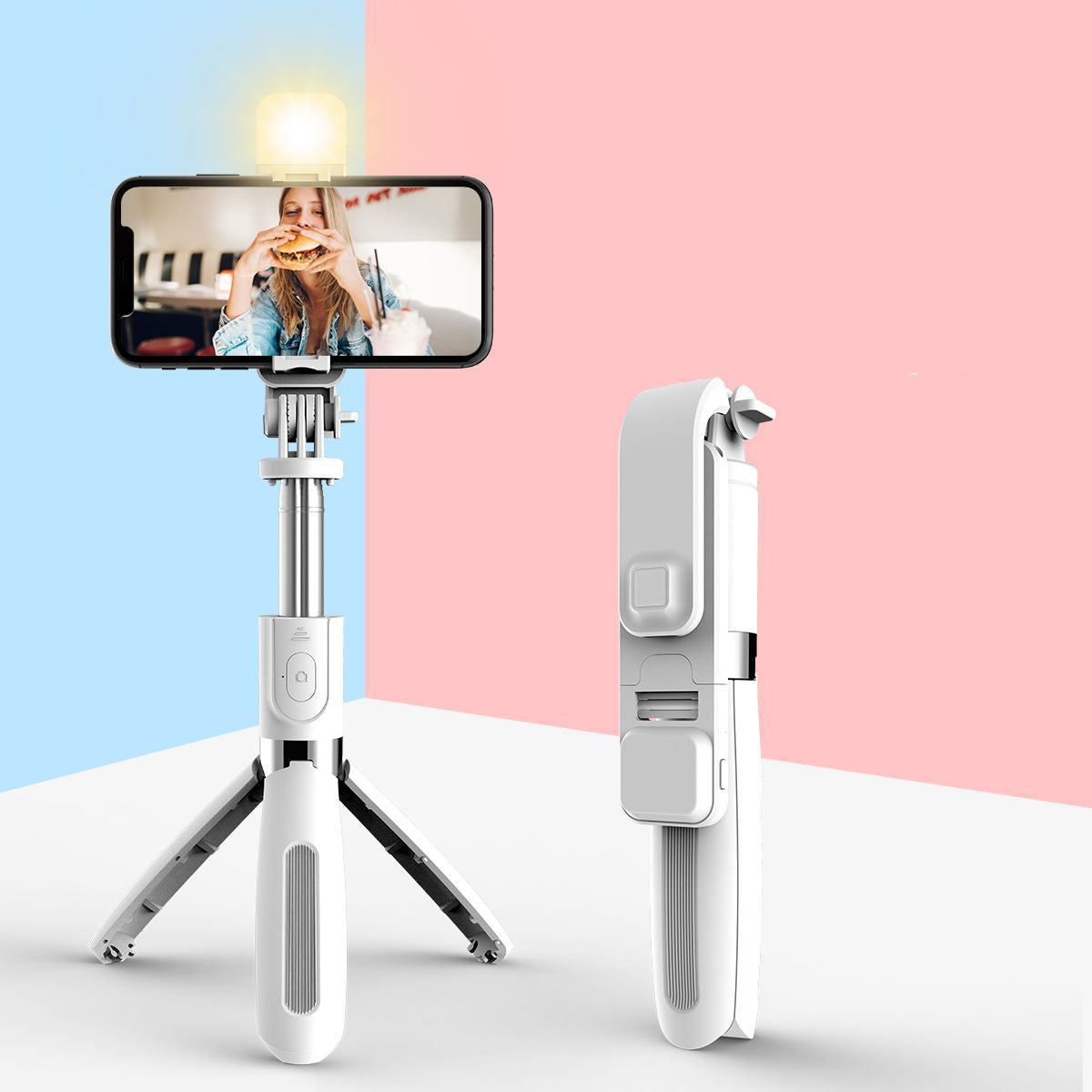 Tripé sem fio dobrável para selfie 3 em 1 Bluetooth 102cm universal