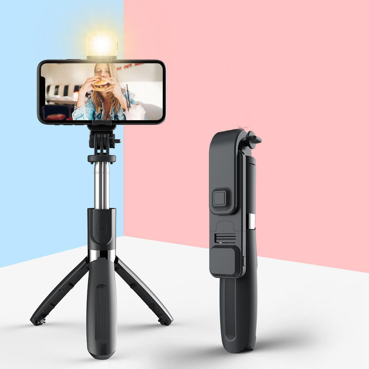 Tripé sem fio dobrável para selfie 3 em 1 Bluetooth 102cm universal