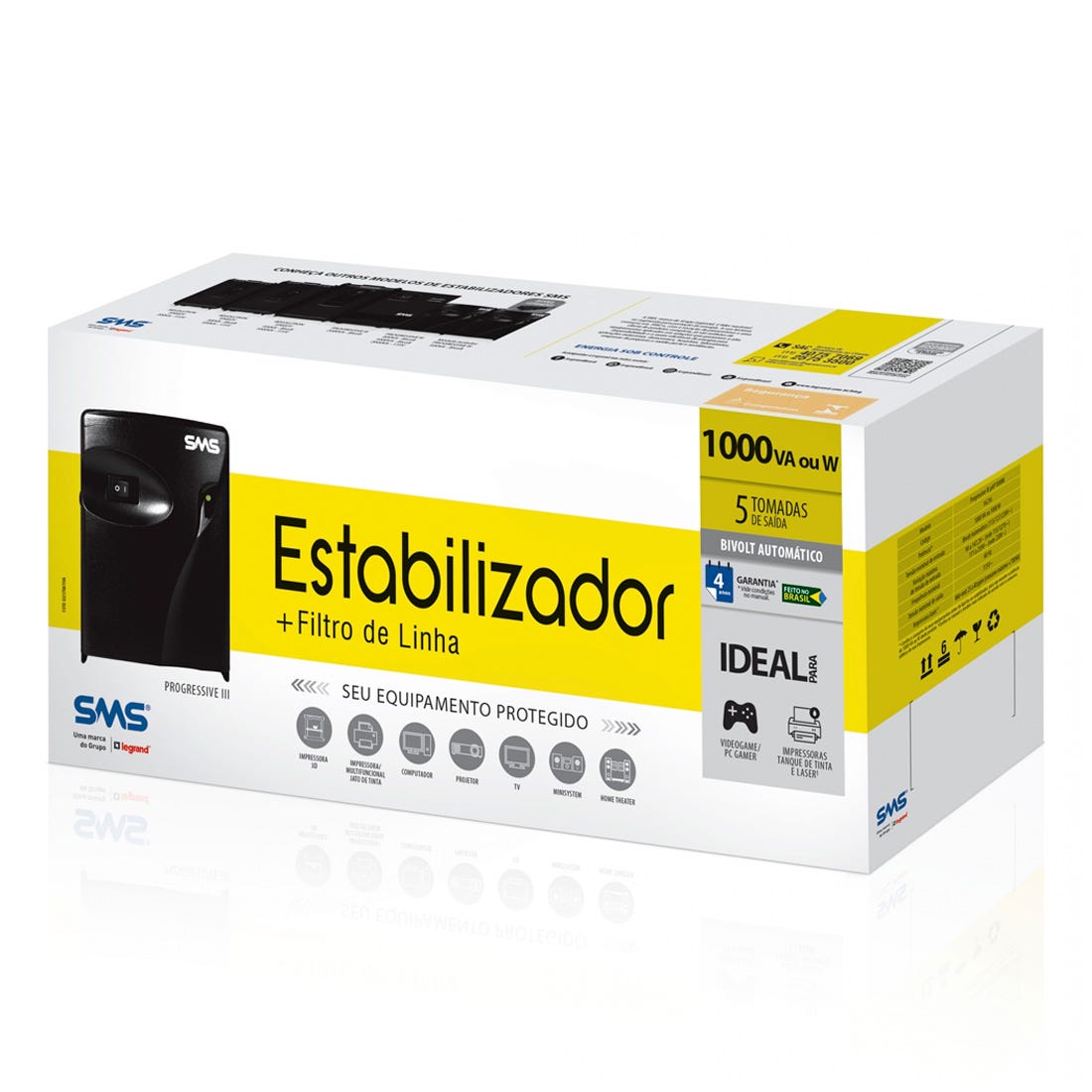 Estabilizador SMS Progressive III 1000VA Bi-115 - 16216