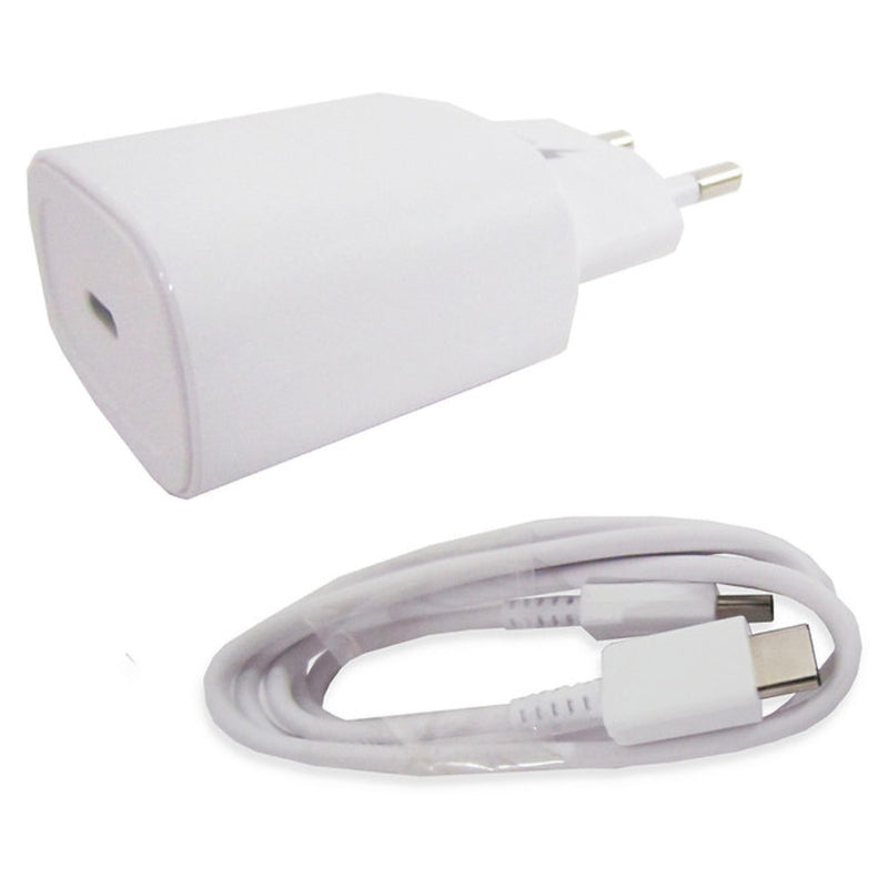 Carregador De Celular Samsung/xiaomi/motorola/realme Carga Rapida 25w Cabo Usb-c X Usb-c 1m Branco - Sa45381kit