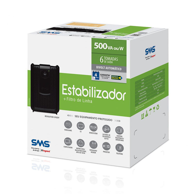 Estabilizador SMS Revol Speedy vl 500VA Bivolt-115-16620 - 16620