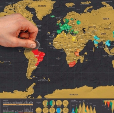 Mapa Mundi De Raspar Viagens Raspadinha Scratch Map