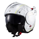Capacete Texx Stratos 180 Scratched Branco E Verde 58