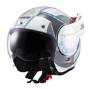 Capacete Texx Stratos 180 Topographic Branco E Azul 56