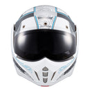 Capacete Texx Stratos 180 Topographic Branco E Azul 58